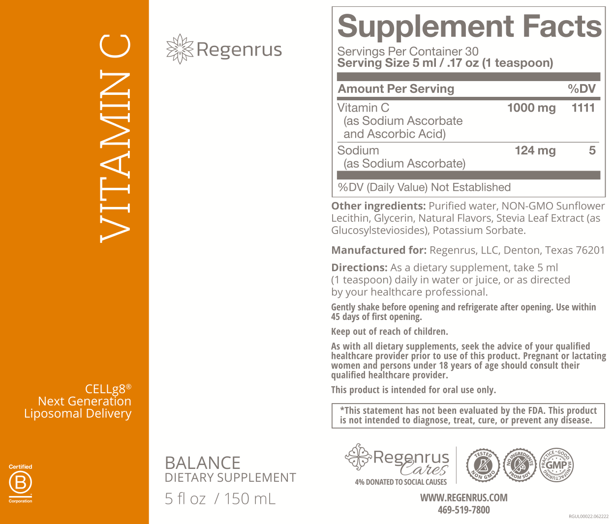 VITAMIN C - Liposomal Liquid Supplement